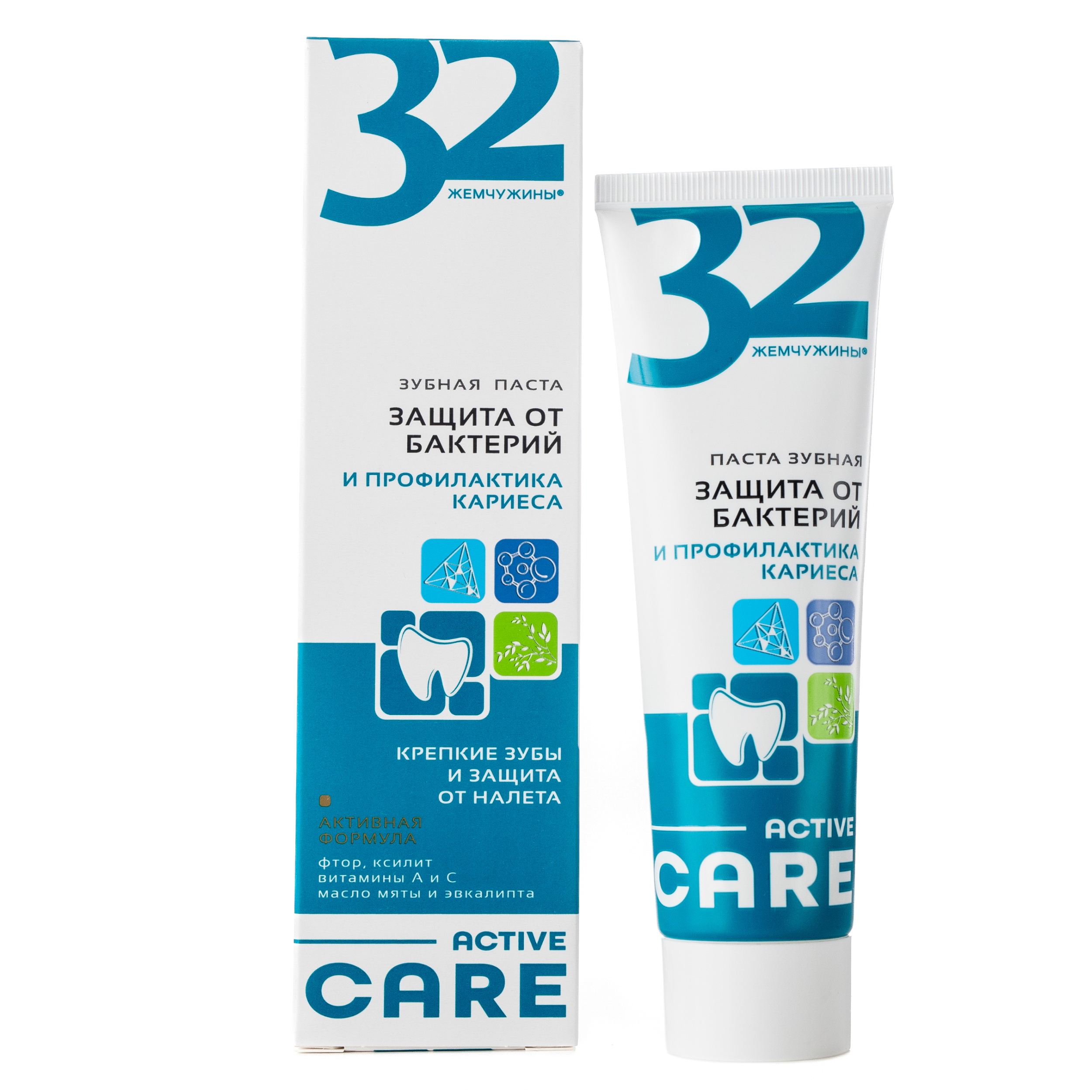327257 Modum 32 İnci Diş pastası Actıve Care - Bakteriyalardan müdafiə və kariyesin profilaktikası, 100 q. 