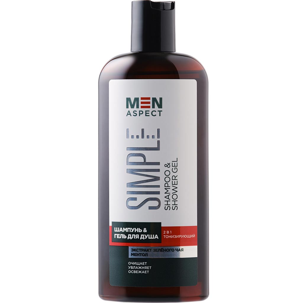 340404 MODUM MEN ASPECT Canlandırıcı şampun və duş geli SIMPLE 2 1 də 250 ml 08 2026