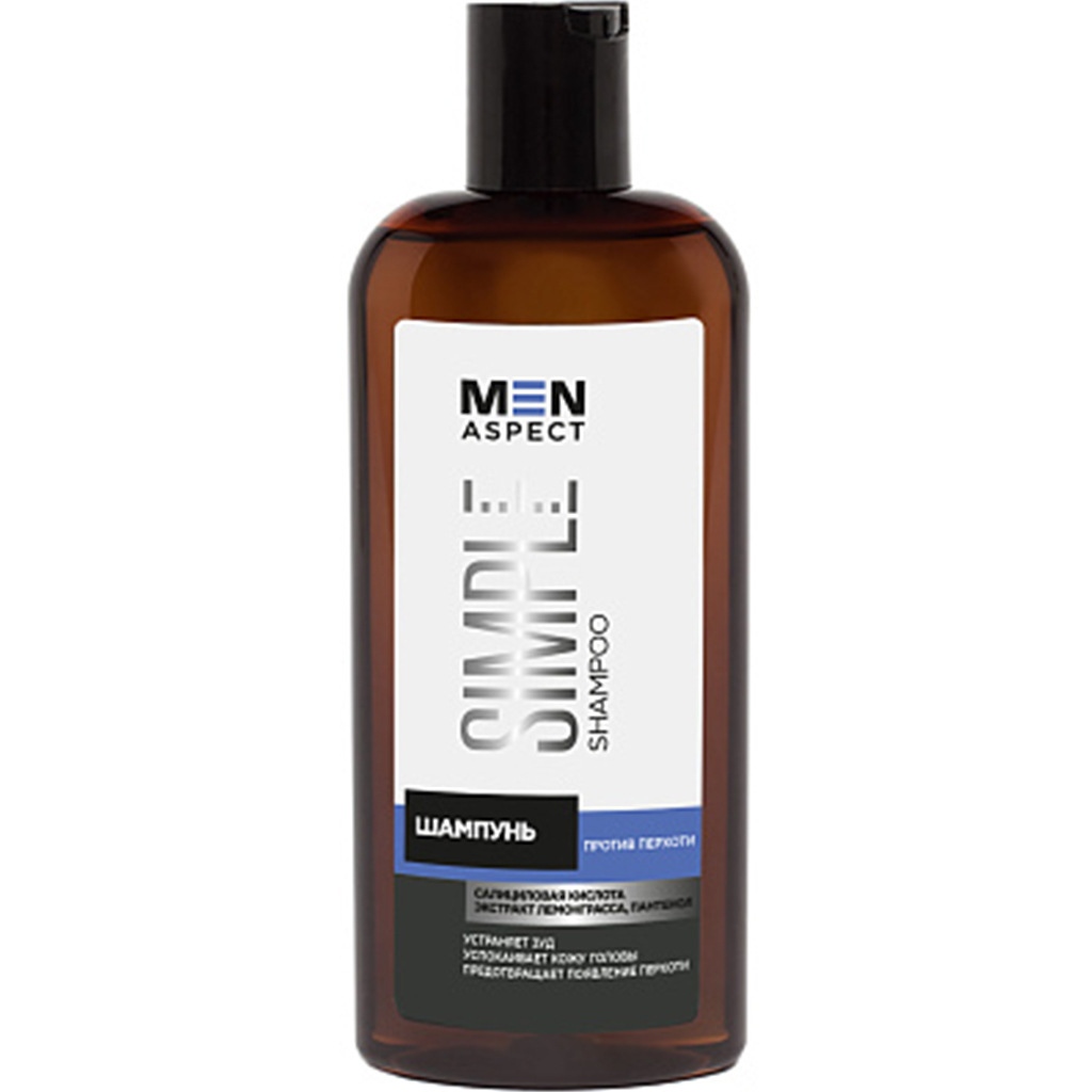 340415 MODUM MEN ASPECT Kişilər üçün saç şampunu SIMPLE Kəpəyə qarşı, 250 ml