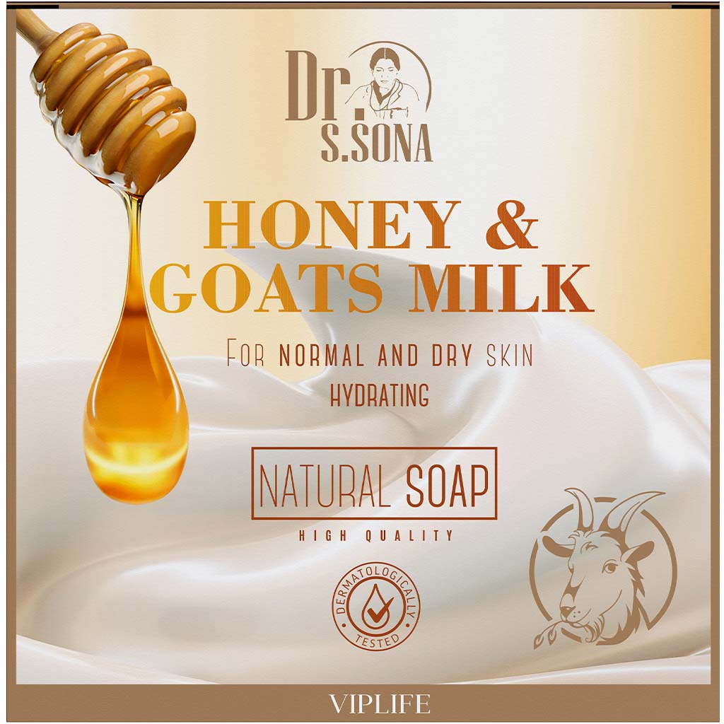 430006 VIPLIFE Dr.Sona sabun HONEY & GOAT'S MILK 100 q keçi südü və bal ilə 430006 VIPLIFE Dr.Sona sabun HONEY & GOAT'S MILK 100 q keçi südü və bal ilə