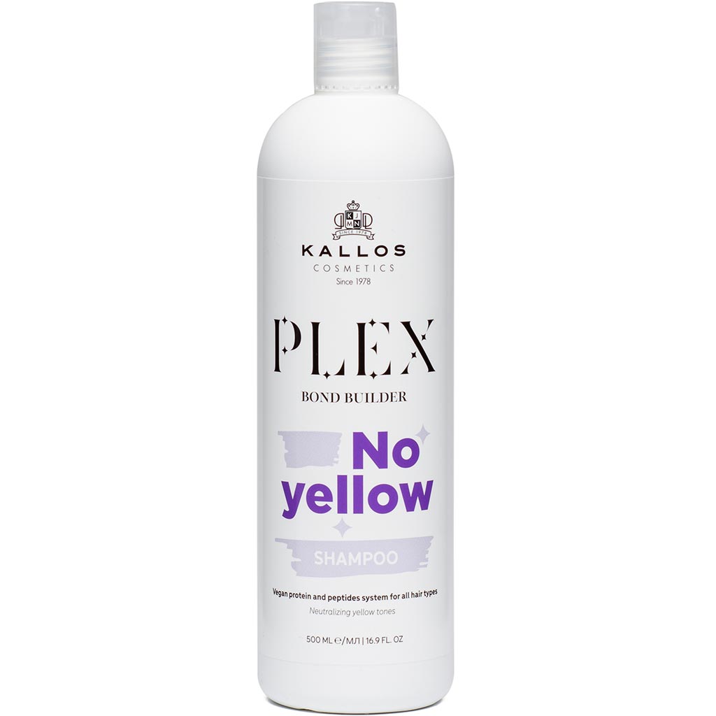 550004 KALLOS Plex Sarı çalarları neytrallaşdıran şampun No Yellow, 500 ml 550004 KALLOS Plex Sarı çalarları neytrallaşdıran şampun No Yellow, 500 ml