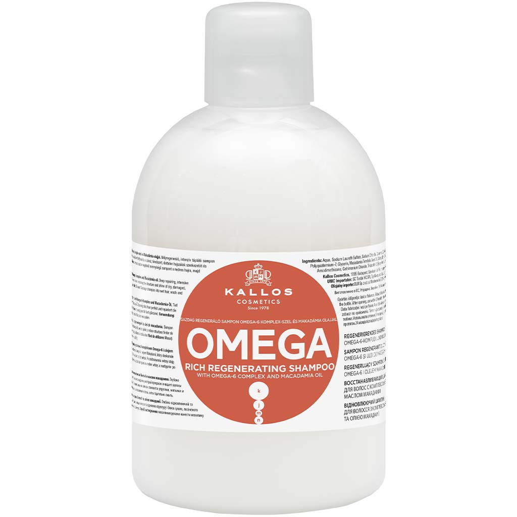 550019 KALLOS KJMN Saçlar üçün bərpaedici şampun Omega, 1000 ml 550019 KALLOS KJMN Saçlar üçün bərpaedici şampun Omega, 1000 ml