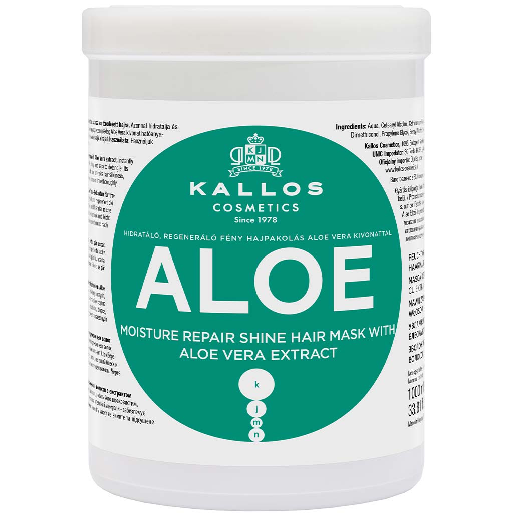 550020 KALLOS KJMN Quru və zədələnmiş saçlar üçün nəmləndirici və bərpaedici maska Aloe, 1000 ml 550020 KALLOS KJMN Quru və zədələnmiş saçlar üçün nəmləndirici və bərpaedici maska Aloe, 1000 ml