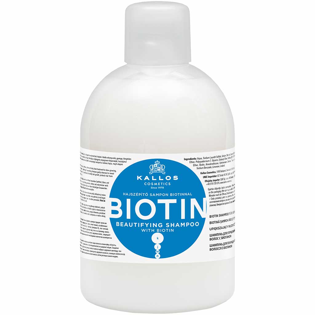 550030 KALLOS KJMN Saçların uzanması üçün biotinli şampun Biotin, 1000 ml 