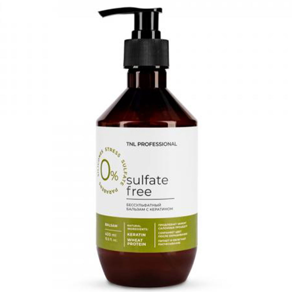 79486 TNL Professional Saçlar üçün sulfatsız balzam Sulfate Free - keratin və dozator ilə, 400 ml 							