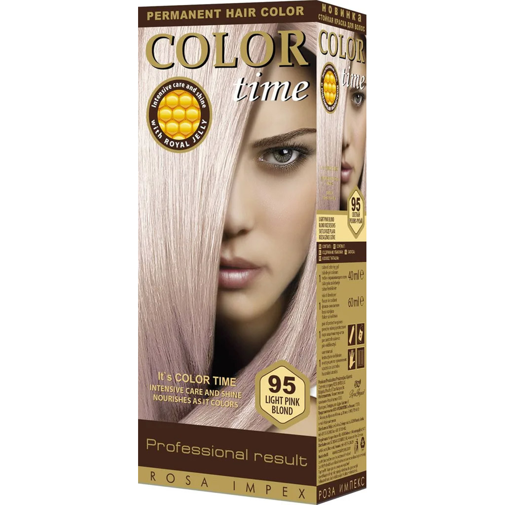 800054 REGAL Saç boyası ''Color Time" № 95 açıq çəhrayı-xurmayı 40 ml boyayıcı gel + 60 ml oksidləşdirici 