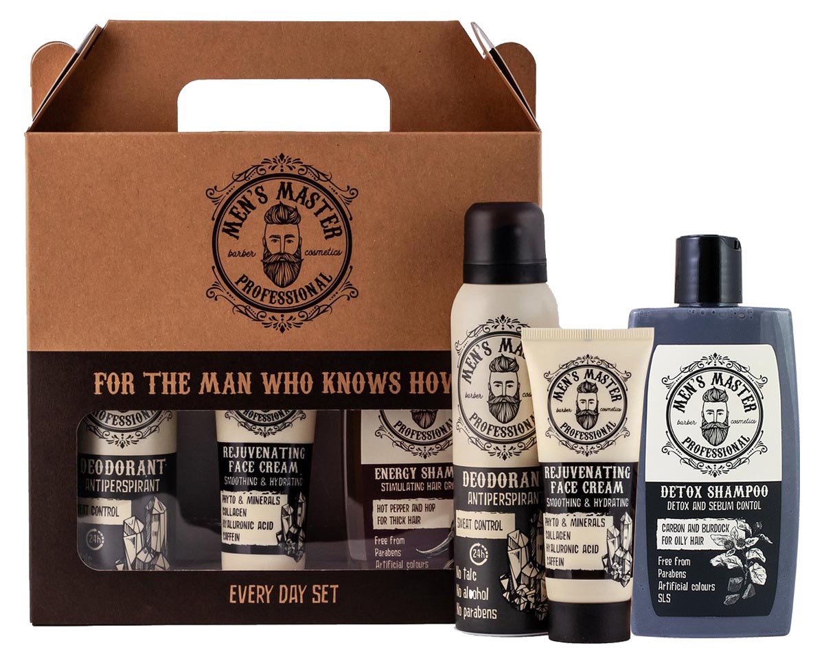 800380 REGAL Kişilər üçün hədiyyə dəsti MEN'S MASTER (Şampun "DETOX"+Krem+ Antiperspirant)